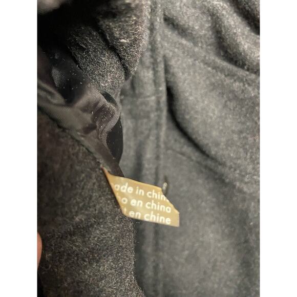 Guess Womens Black Wool Button Down Academia Pea Coat Jacket Y2K Belted Sz Sm - Picture 7 of 11